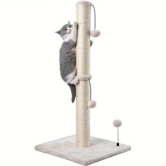 34-Inch Sisal Cat Scratching Post with Hanging Ball Toy