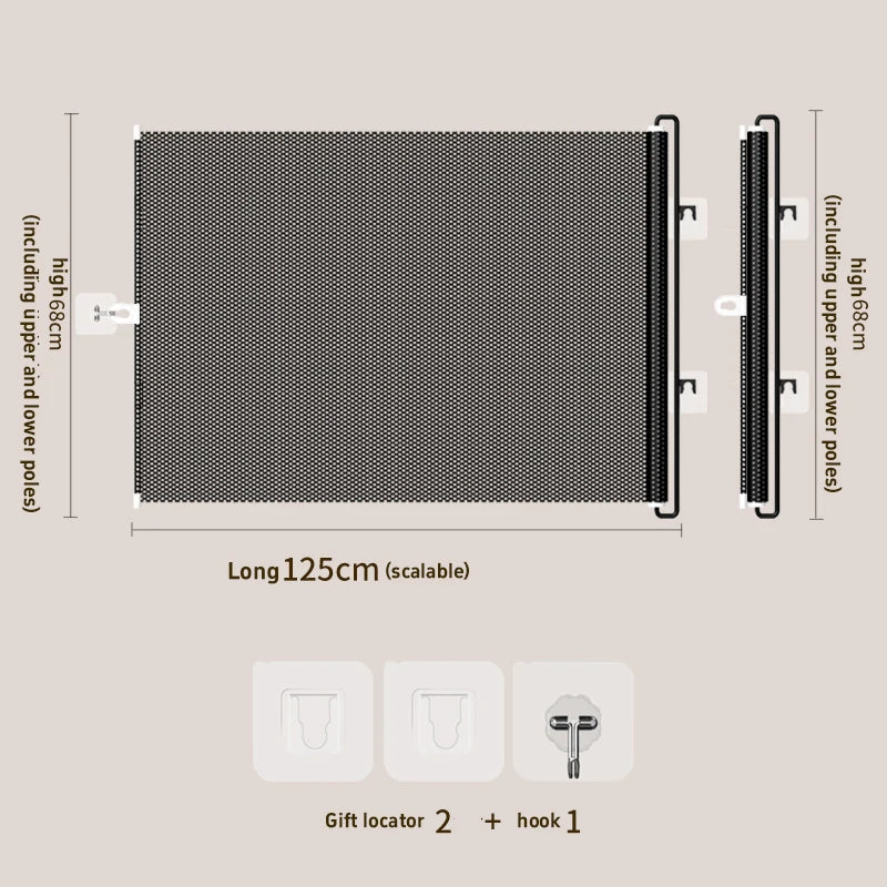 Retractable No-Drill Pet Barrier for Doorways, Stairs & Corridors