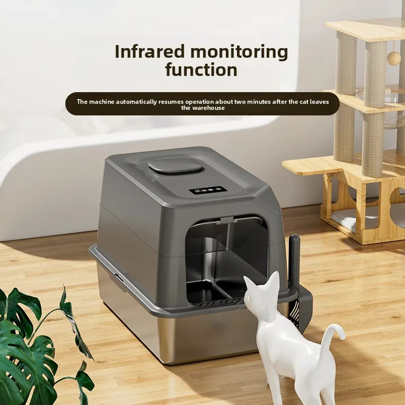 Automatic Self-Cleaning Cat Litter Box — Large Covered with Quiet Auto Scoop & Deodoriser