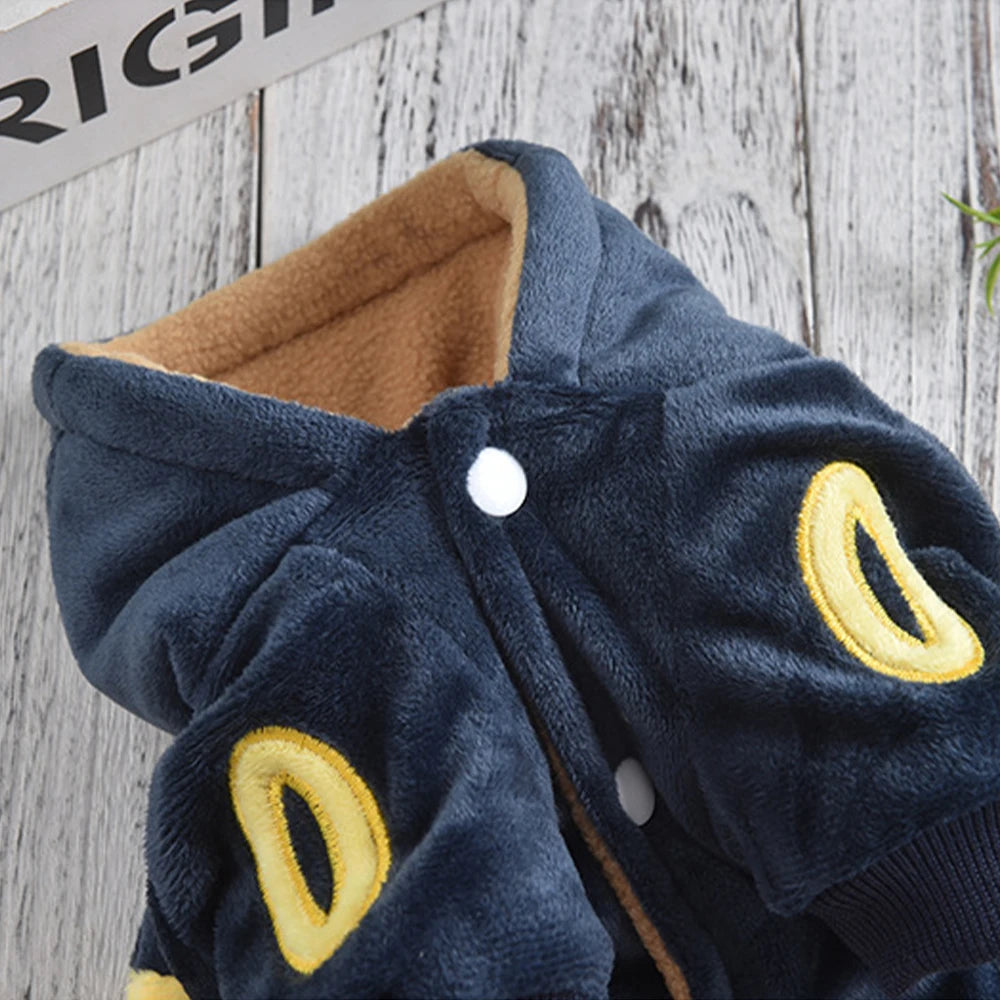 Eevee Anime Cosplay Dog Costume – Kawaii Plush Insulated Coat for Small Dogs