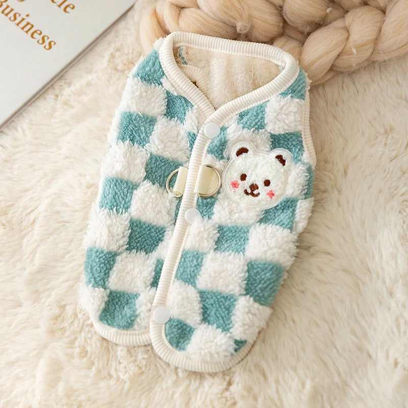 Fleece Button Jacket for Cats & Small Dogs