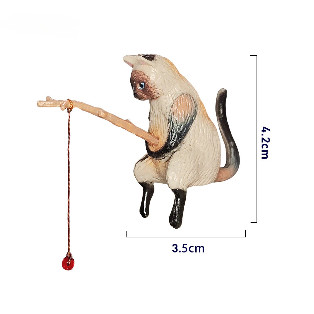 Fishing Cat Aquarium Decoration Ornament