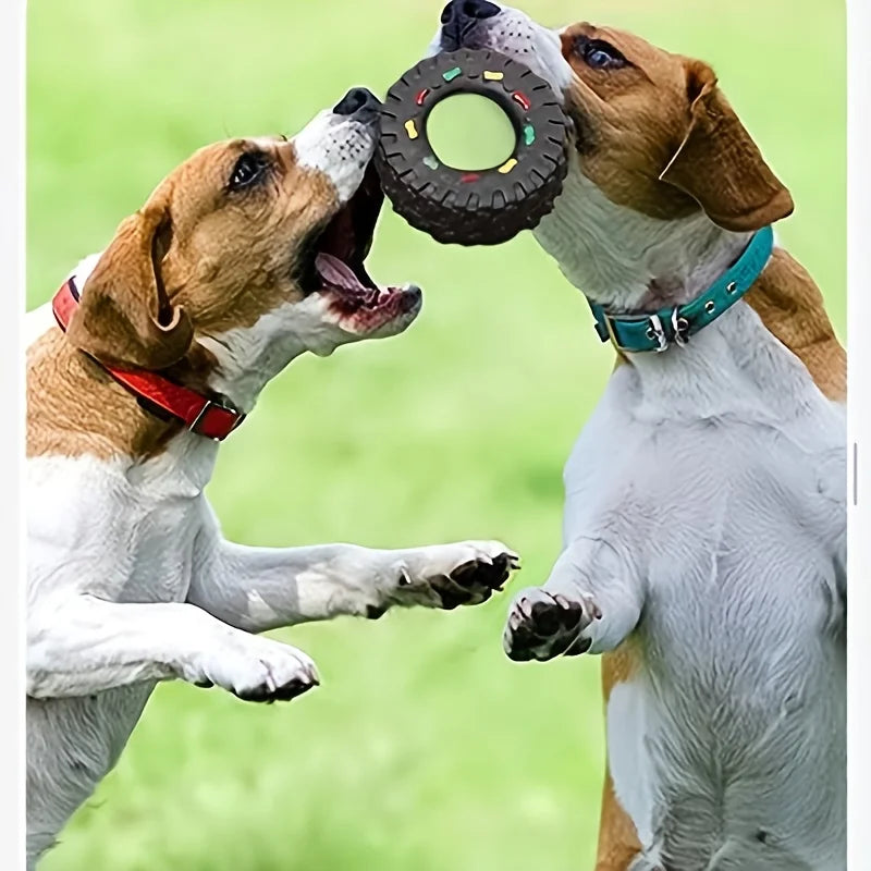 Interactive Chew Wheel Dog Toy – Durable Squeaky Teething Toy for Small & Medium Dogs