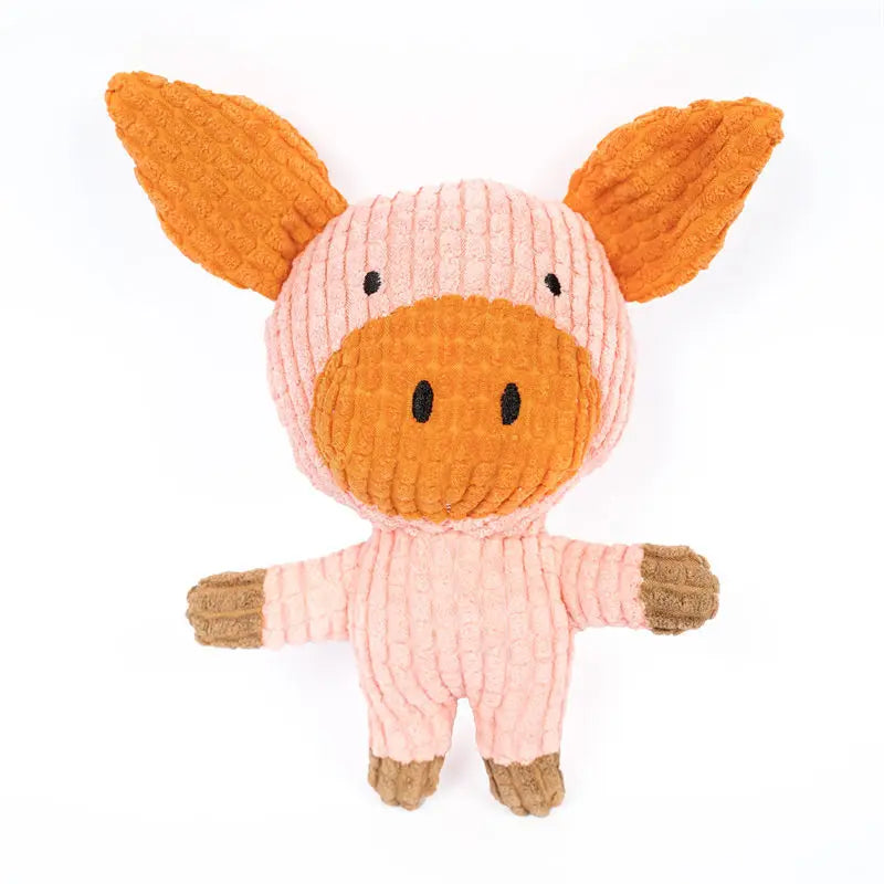 Plush Squeaky Dog Toy - Bite Resistant Chew Toy for Small Dogs (Cute Animal Designs)