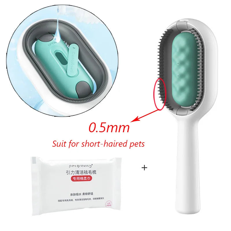 Double-Sided Pet Grooming Brush & Hair Removal Comb