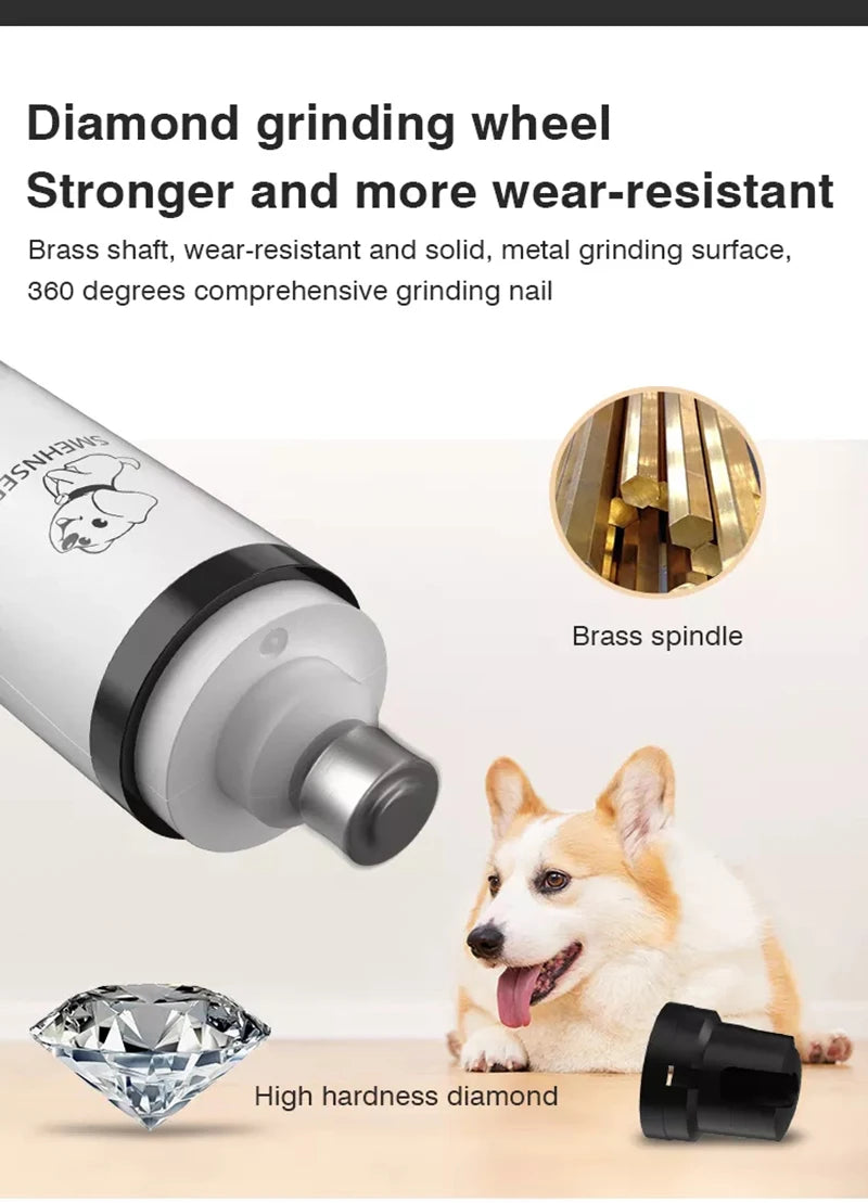 USB Rechargeable Pet Nail Grinder with LED