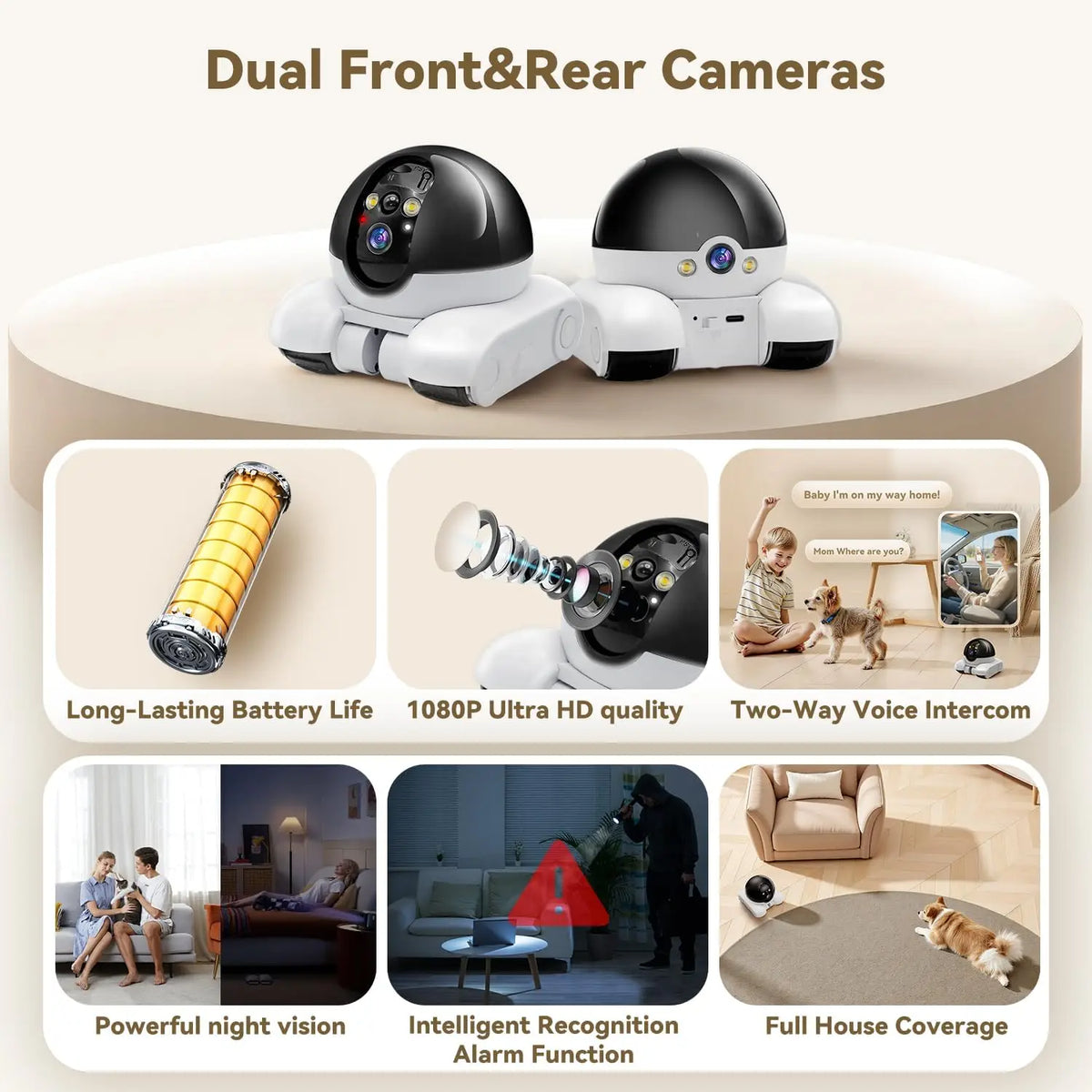 360° Smart Pet & Baby Monitor Camera with Two-Way Audio & Motion Detection