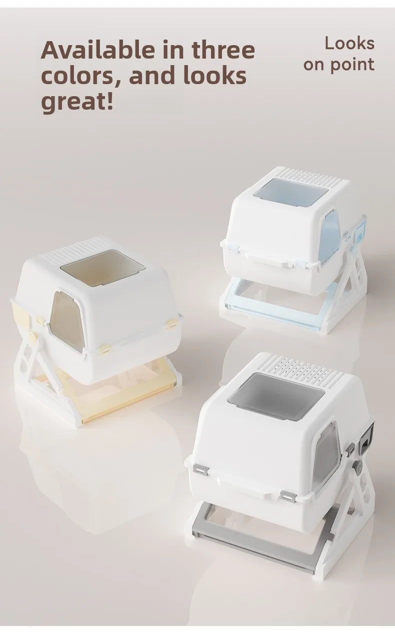 Enclosed Folding Cat Litter Box