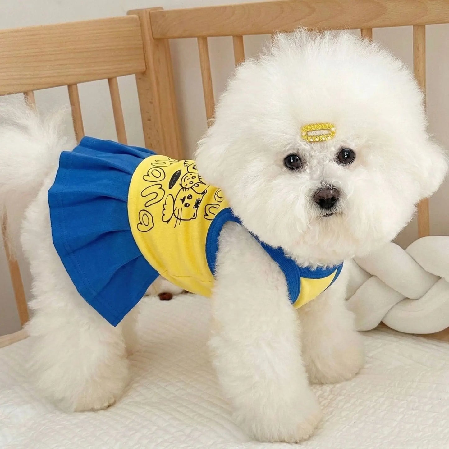 Cartoon Print Slip Dress for Small Dogs & Cats