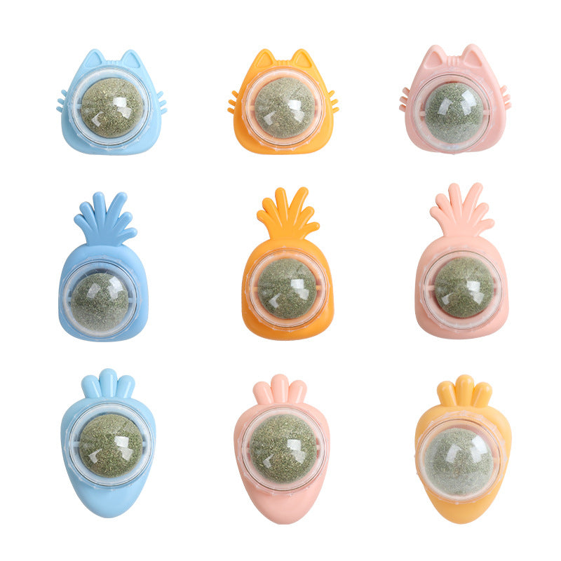 Catnip Wall Ball - Natural Edible Cat Mint Toy for Hairball Relief