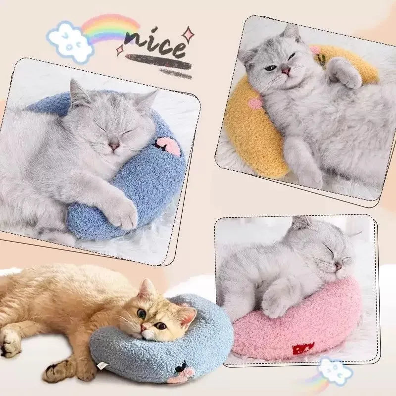 Ultra Soft Fluffy Cat Calming Pillow — Half Donut Cuddler for Joint Relief & Better Sleep