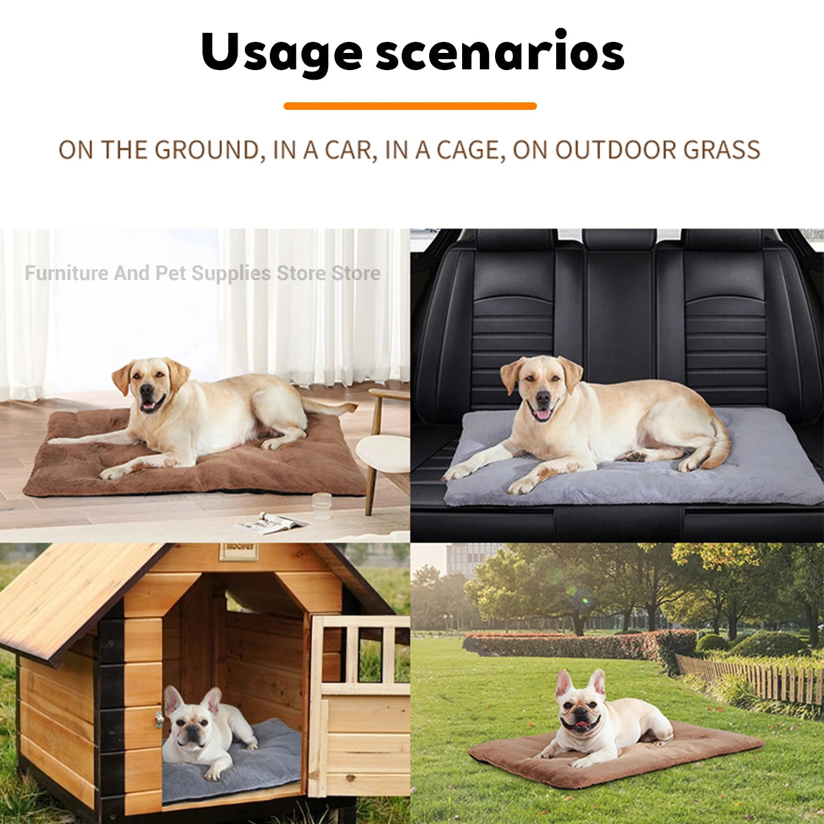 Self-Heating Thermal Pet Mat for Dogs & Cats – Washable Anti-Slip Kennel Pad, Sizes S–XL