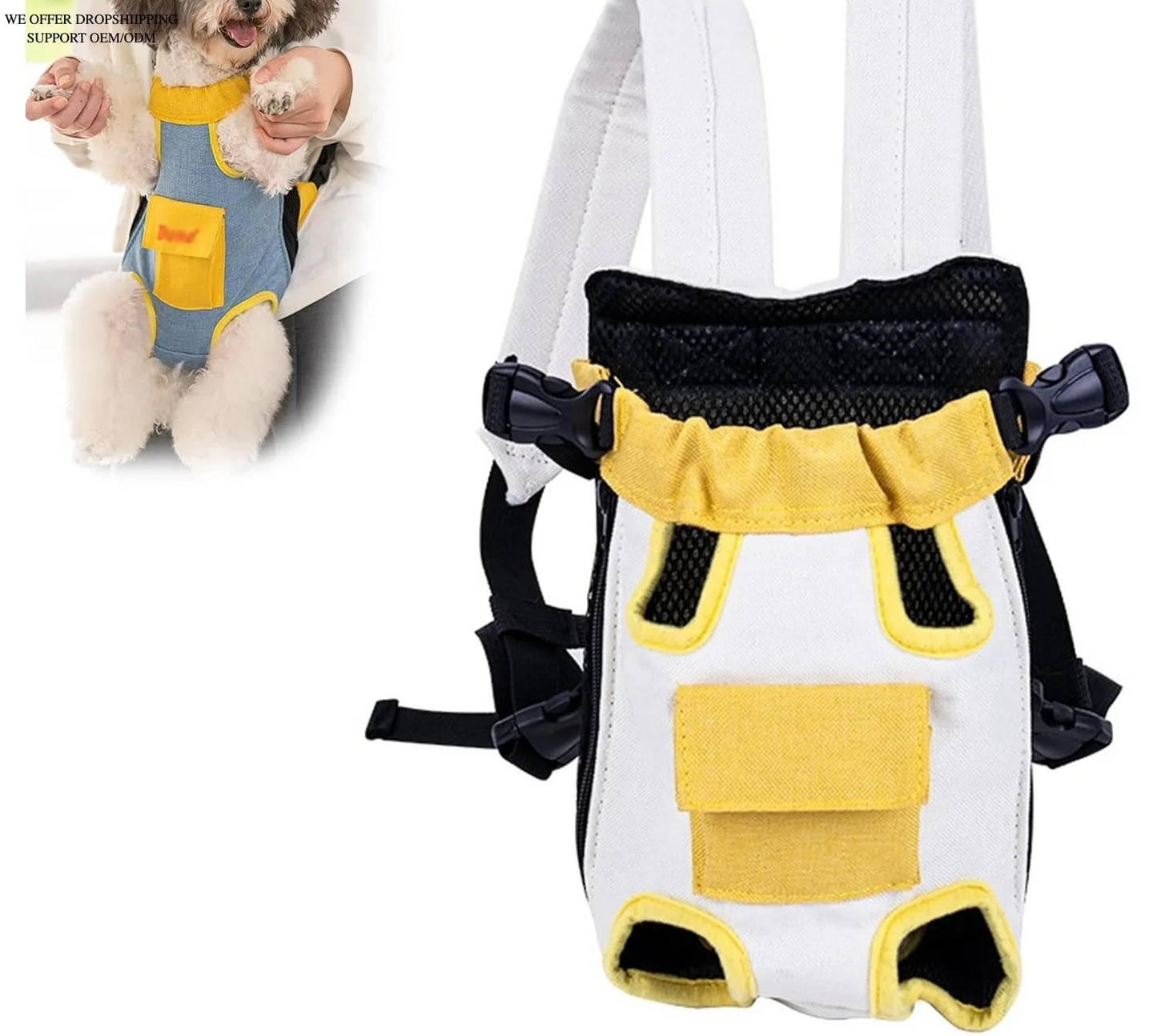 Hands-Free Front & Back Pet Carrier Backpack for Cats & Dogs