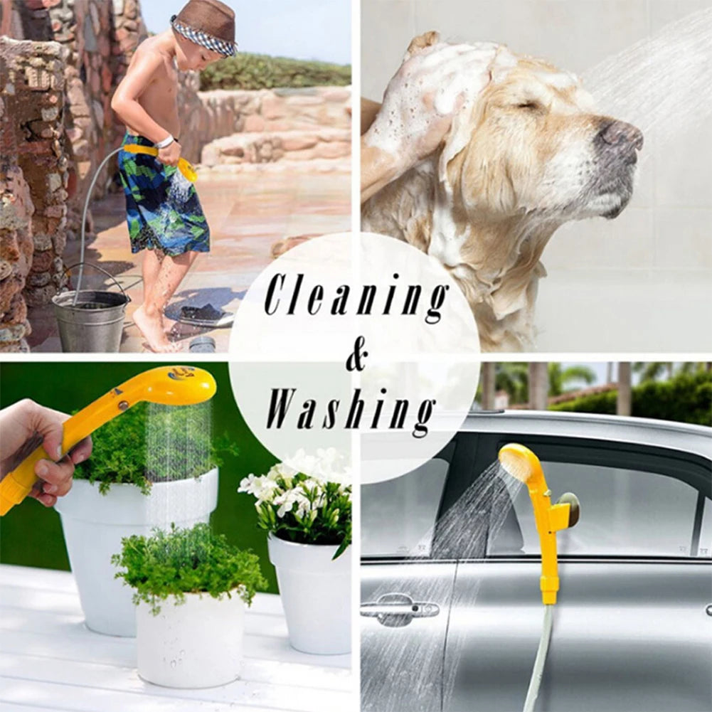 12V Portable Camping Shower Pump with Foldable Bucket Options