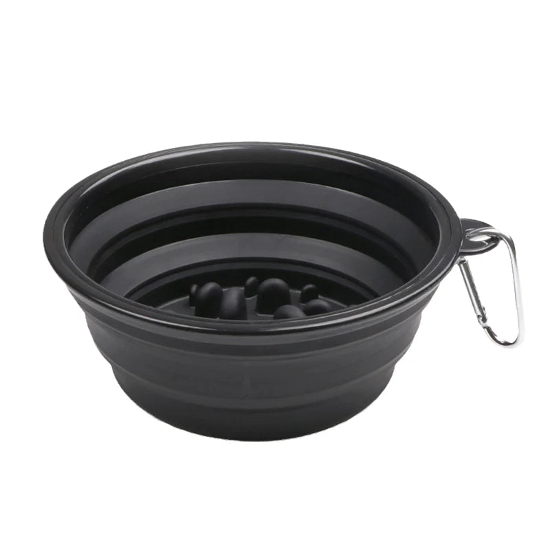 Foldable Dog Slow Feeder Travel Bowl