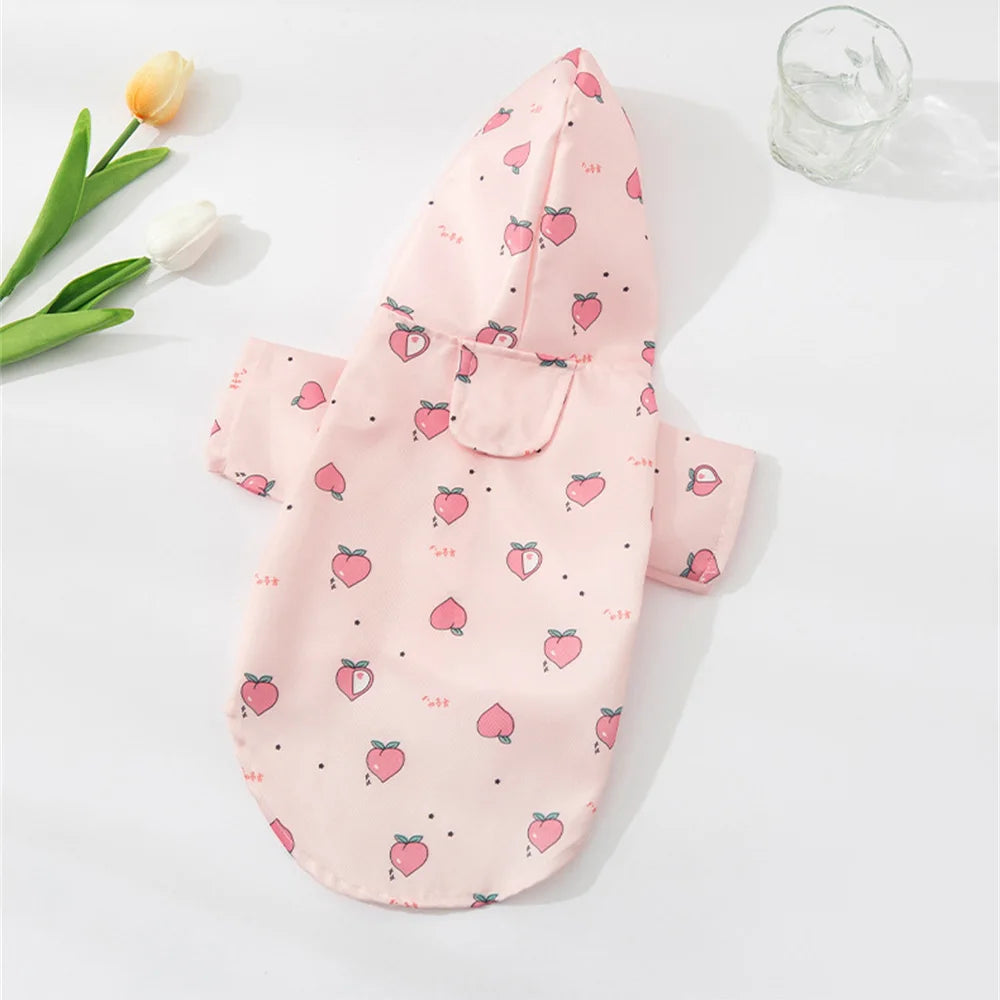 Printed Pet Dog Raincoat Waterproof Pet Hoodie with Traction Hole for Small Dogs Bichon Chihuahua Puppy Chubasquero Para Perros