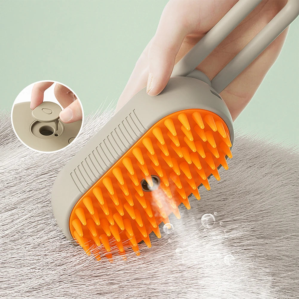 3-in-1 Electric Steam Spray Grooming Brush for Cats & Dogs