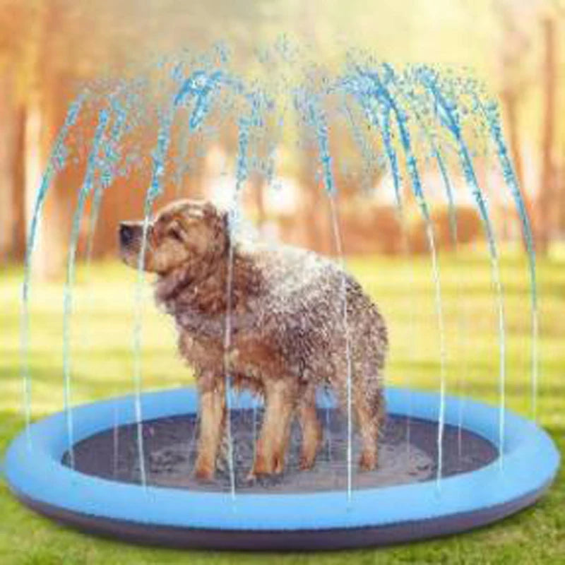 outdoor Summer Pet Swimming Pool Inflatable Water Sprinkler Pad Play Cooling Mat Outdoor Interactive Fountain Toy for Dogs
