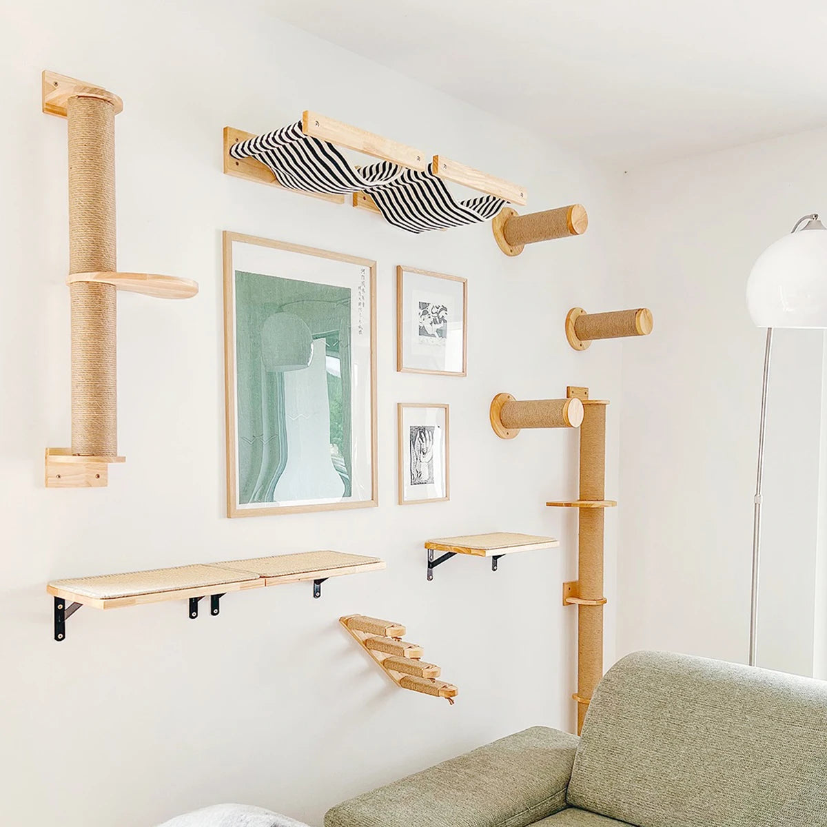 Wooden Wall-Mounted Cat Climbing Furniture
