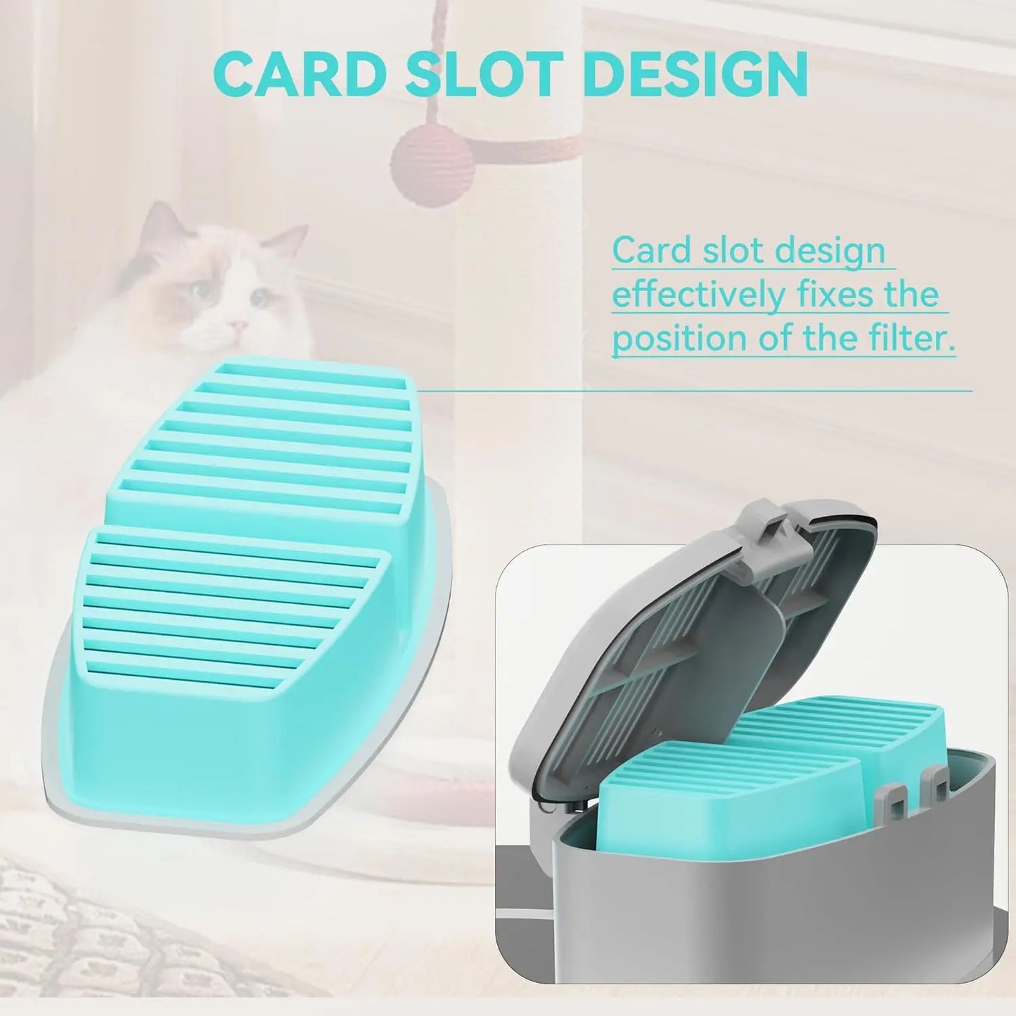 Filtres de remplacement pour fontaine à eau pour animaux de compagnie - Distributeurs 7L - Charbon actif