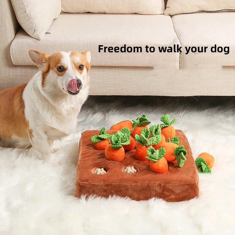 Carrot Plush Dog Puzzle & Nosework Toy
