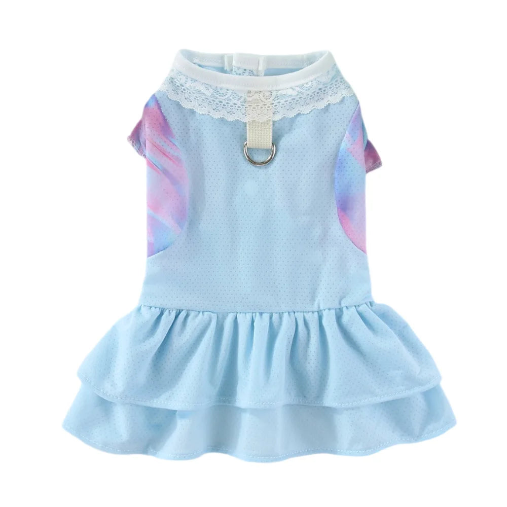 Robe et jupe rafraîchissantes en soie glacée pour petits chiens et chats
