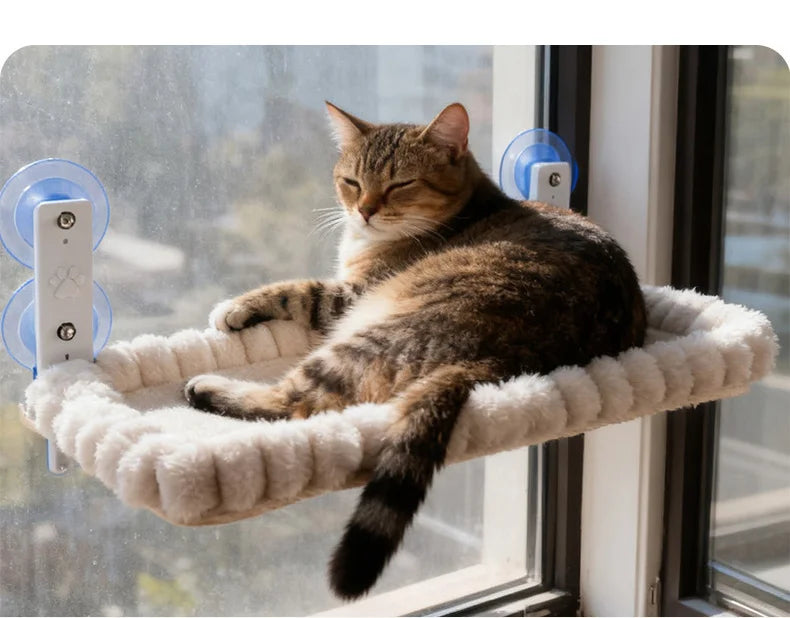 Heavy-Duty Cat Window Perch – Extra-Large Suction Cup Hammock for Big Cats