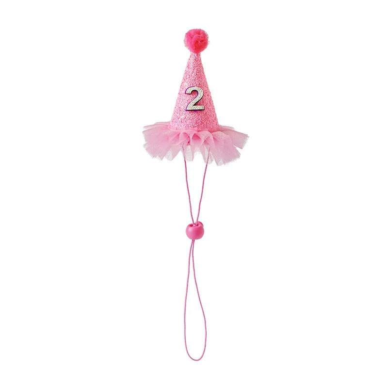 Adjustable Birthday Hat & Headdress for Dogs & Cats