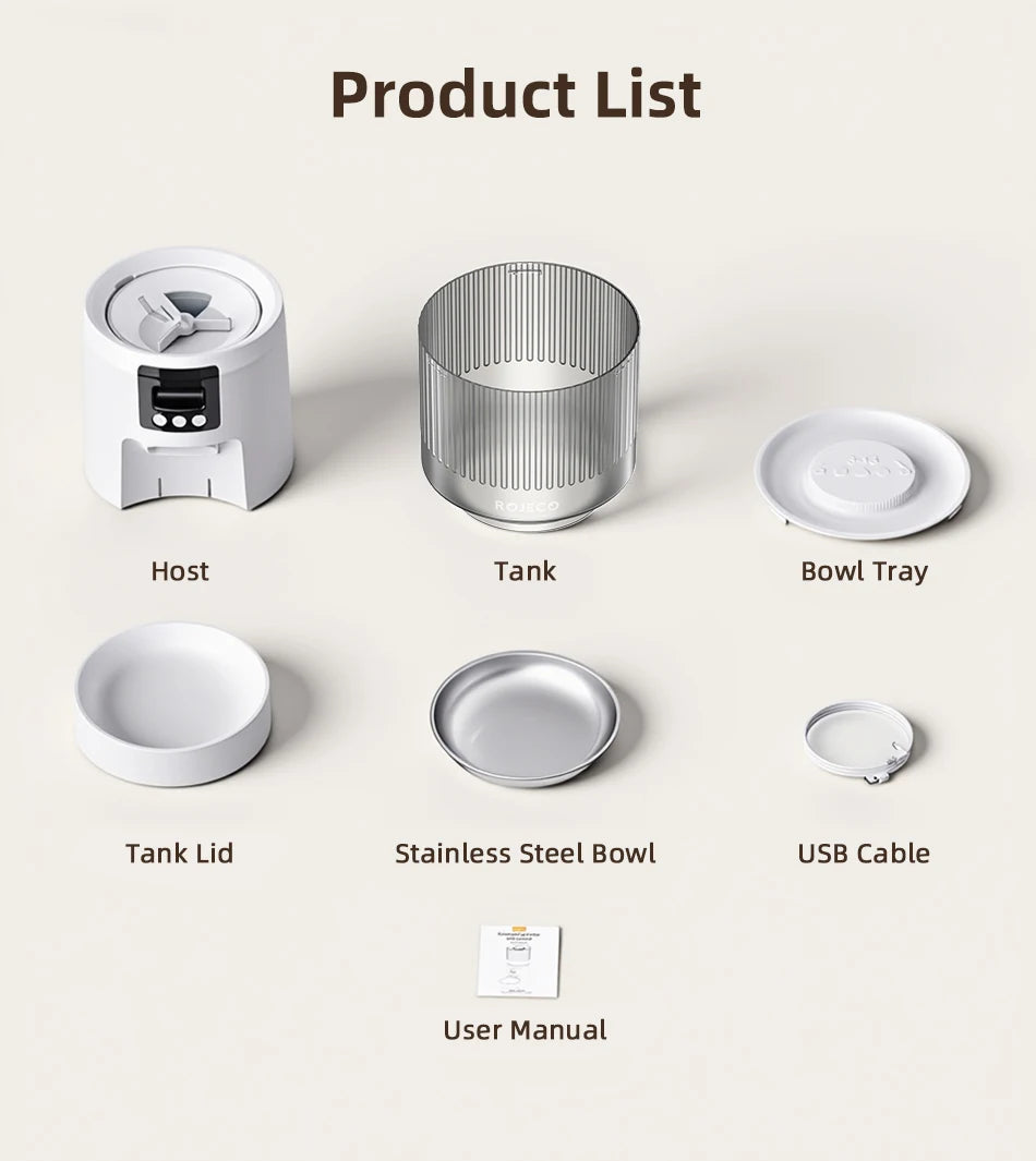 Smart Automatic Pet Feeder with 1080P HD Camera & Wi-Fi Control