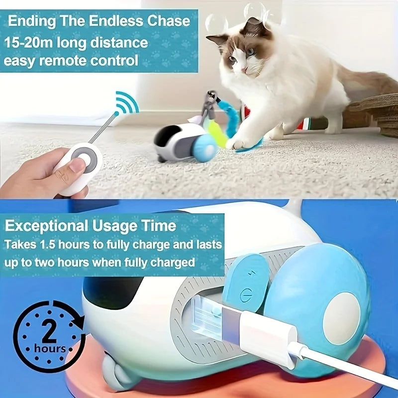 Voiture intelligente pour chat avec évitement d'obstacles - Jeu interactif autonome