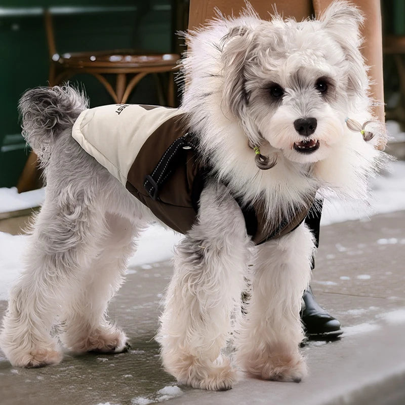 Fleece Hooded Dog Jacket – Warm Plush Winter Coat for Dogs & Cats