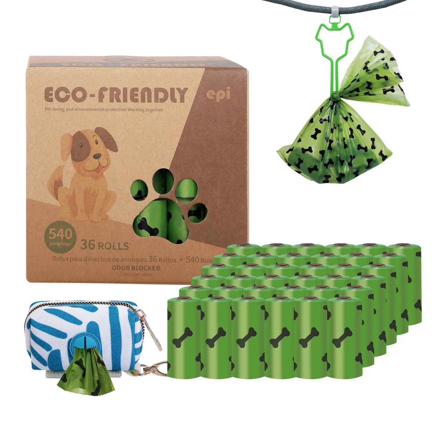 Biodegradable Dog Poop Bags with Dispenser