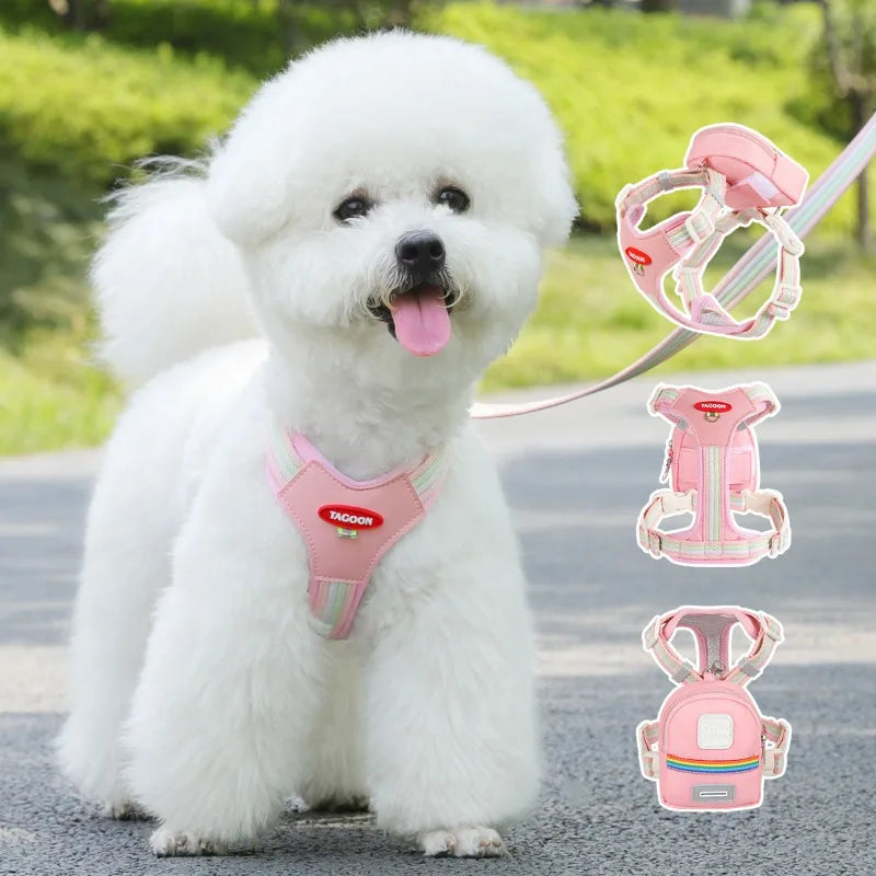 Dog Harness & Lead Set – Padded Vest Harness with Reflective Strips for Small & Medium Dogs
