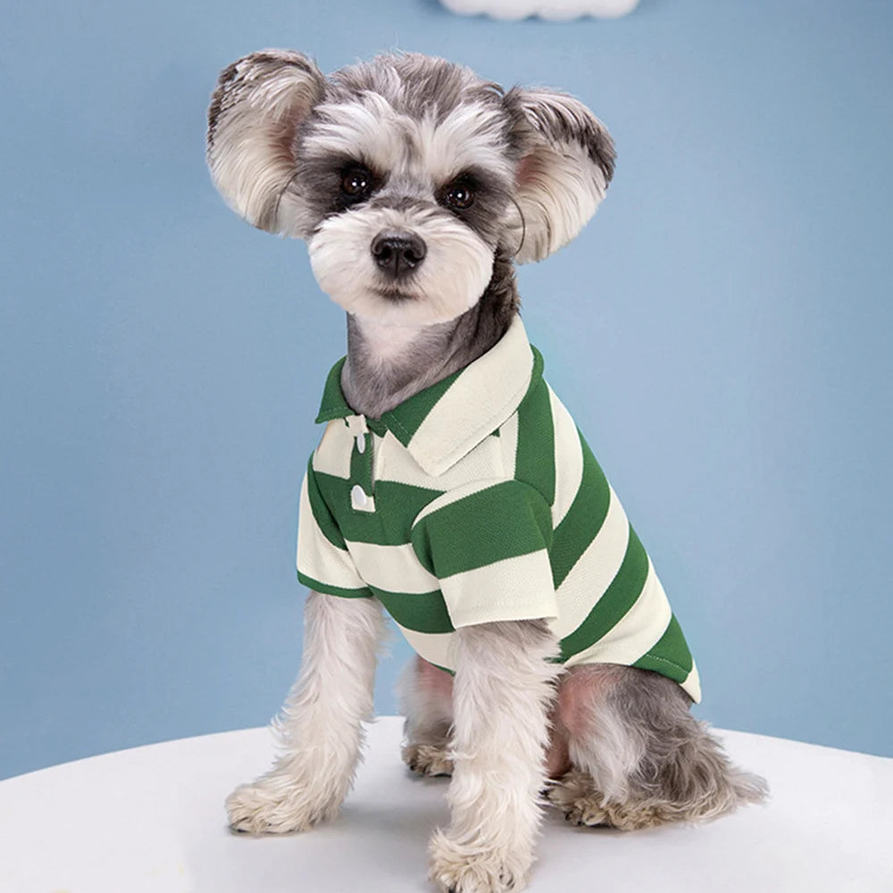 Striped Polo Shirt for Cats & Small Dogs