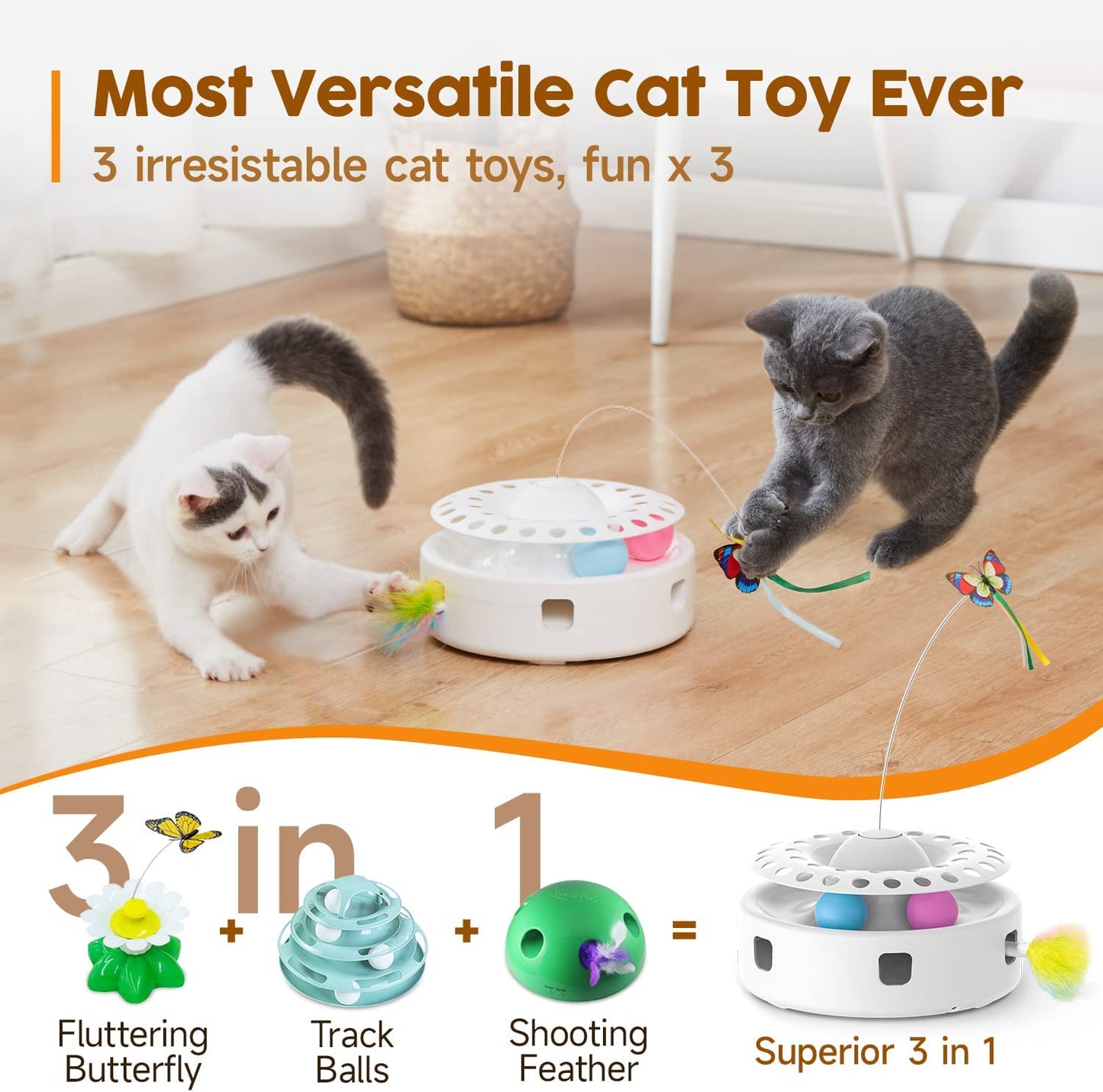 3-in-1 Smart Interactive Cat Toy
