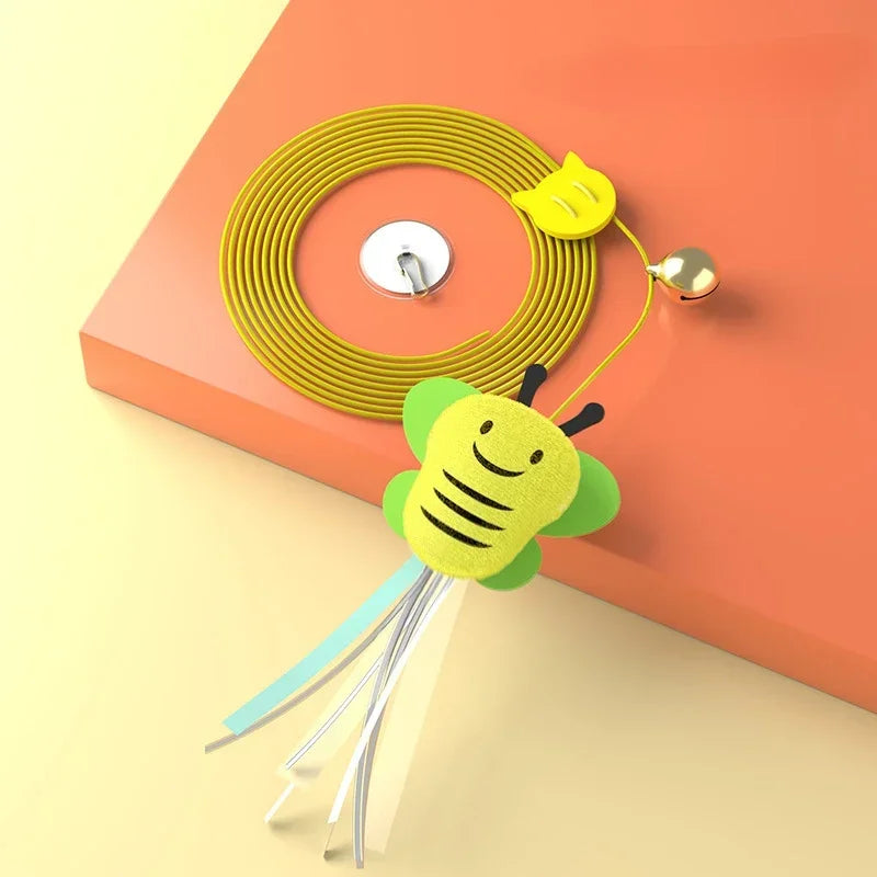 Cat Elastic Rope Toy with Bell and Door Hanger