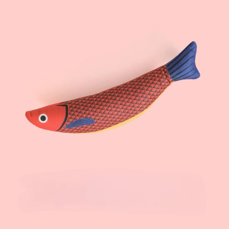 Interactive Plush Fish Cat Toy