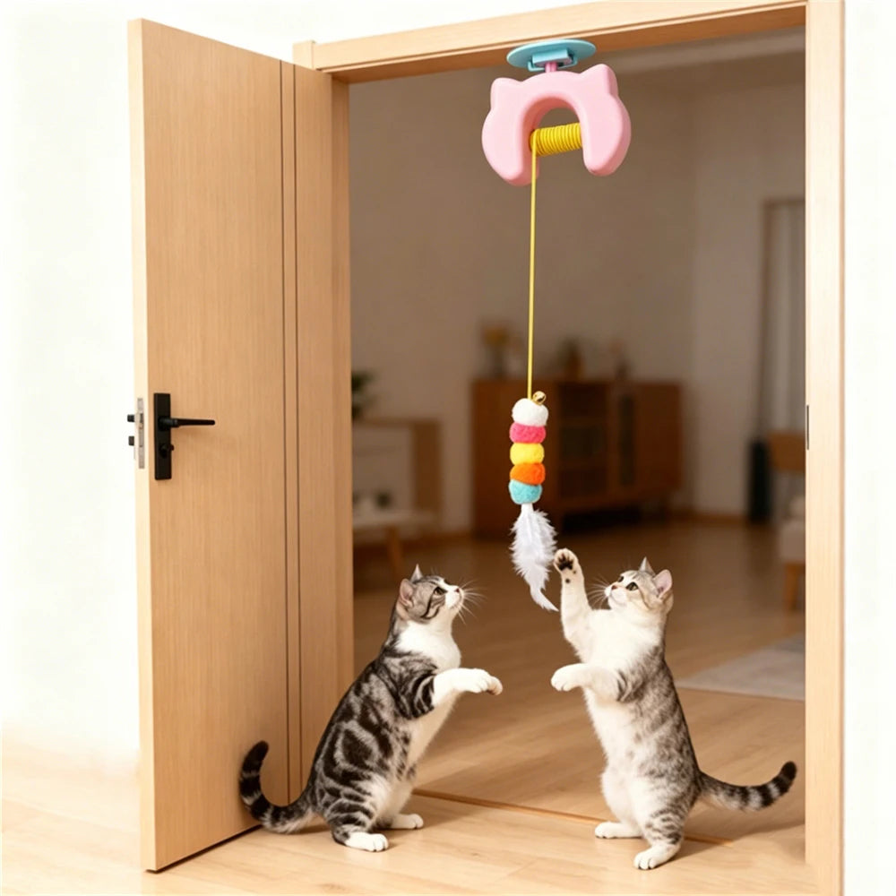Automatic Telescopic Cat Wand Toy with 180cm Elastic Rope
