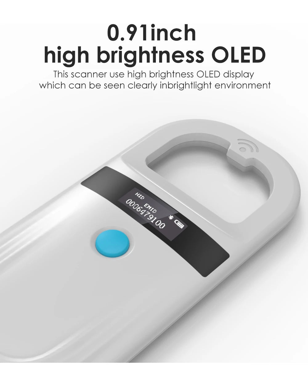 Handheld Pet Microchip Scanner & RFID Reader