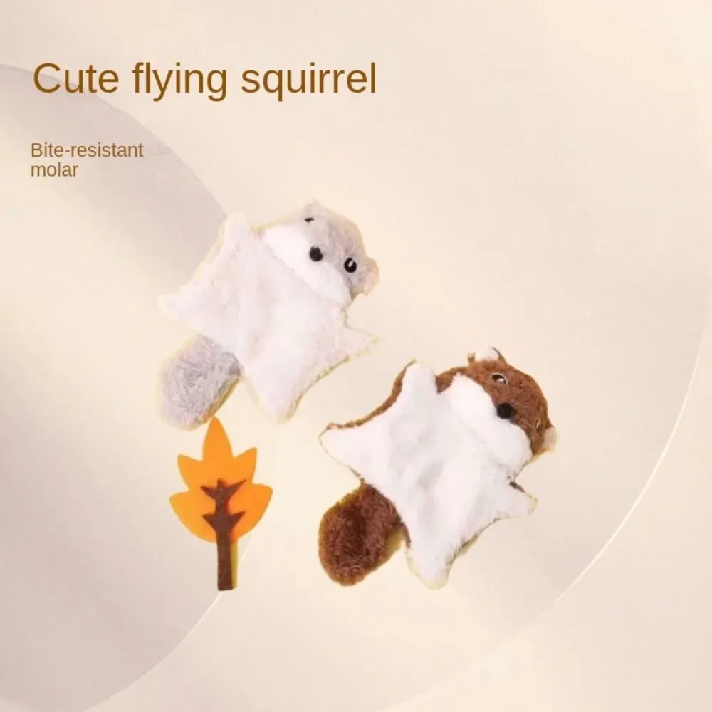 Plush Flying Squirrel Cat Teaser Toy with Crinkle Sound