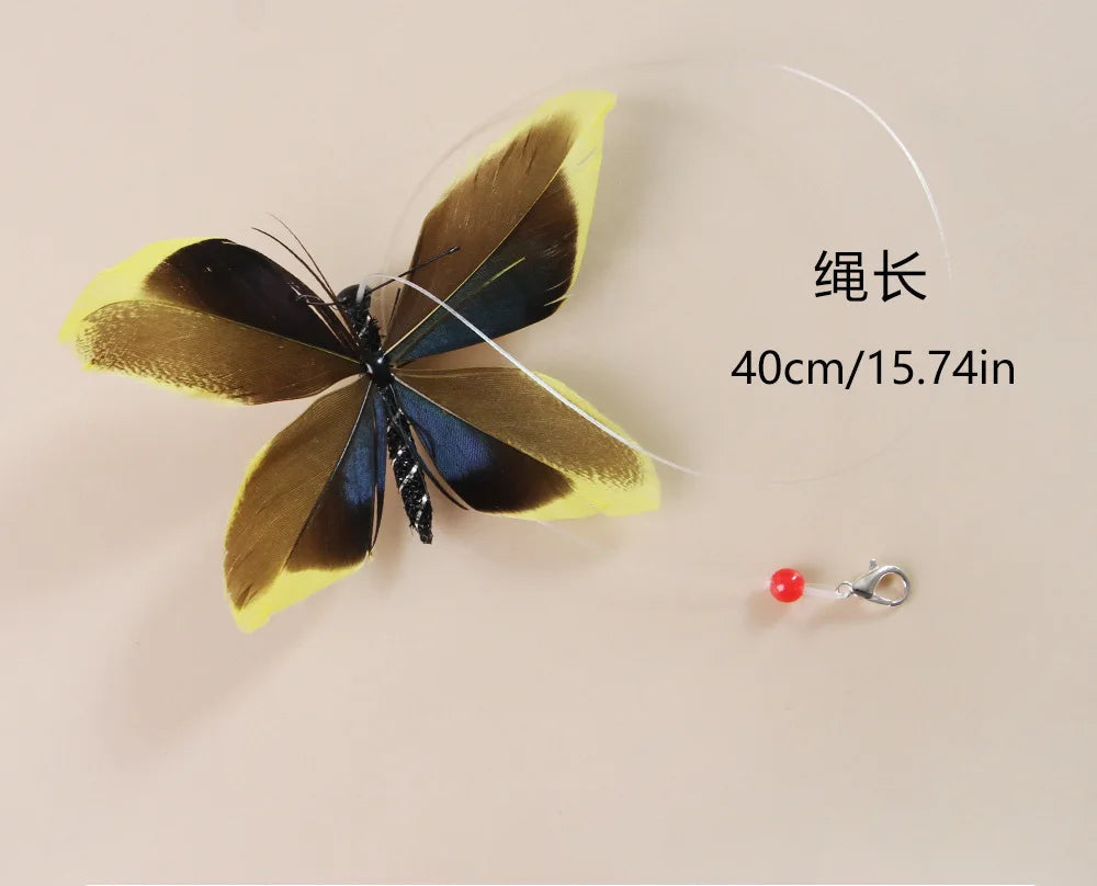 Hands-Free Butterfly Cat Wand Toy with Suction Cup & Bell