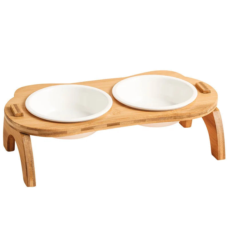 Raised Cat Bowl Set with Tilted Stand