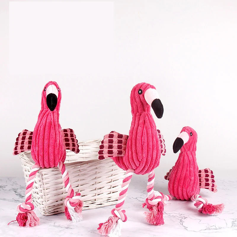 Animal Shaped Squeaky Fleece Chew Toy for Small Dogs