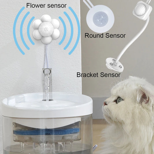 Automatic Pet Water Dispenser Motion Sensor Filter Fountain Universal Infrared USB Powered Detector Dog Cat Accessories