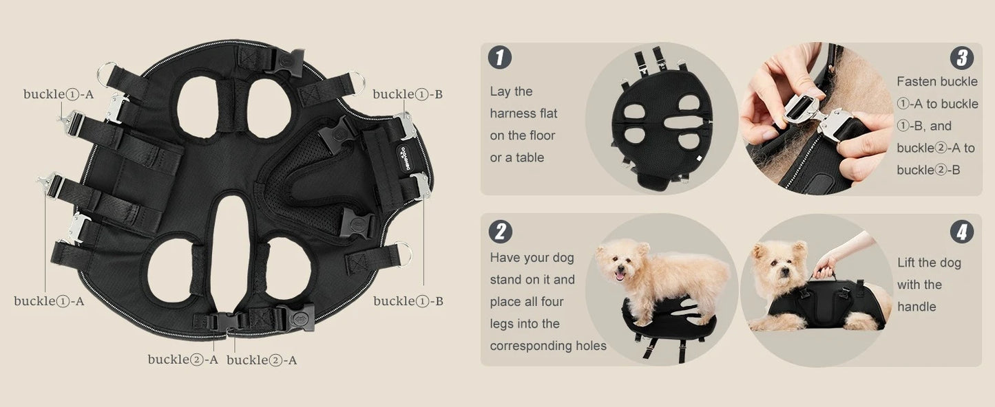 5-in-1 Dog Lift Harness & Sling Carrier with Spine Support