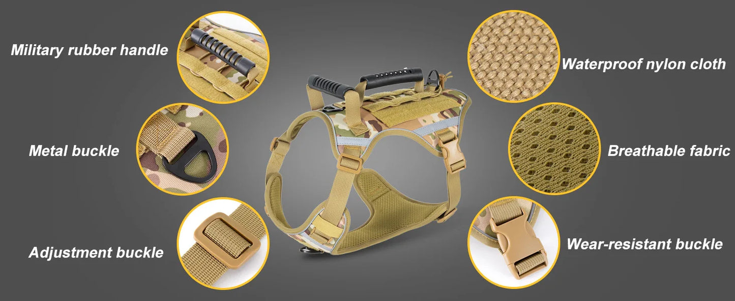 Tactical Dog Harness for Large Dogs