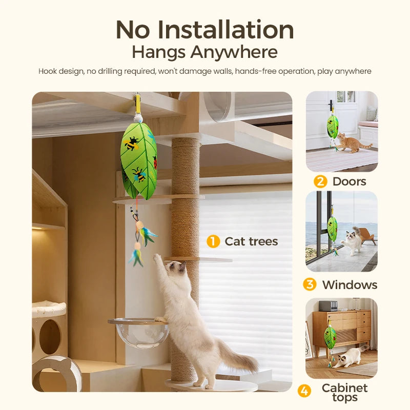 Automatic Hanging Laser & Feather Cat Toy