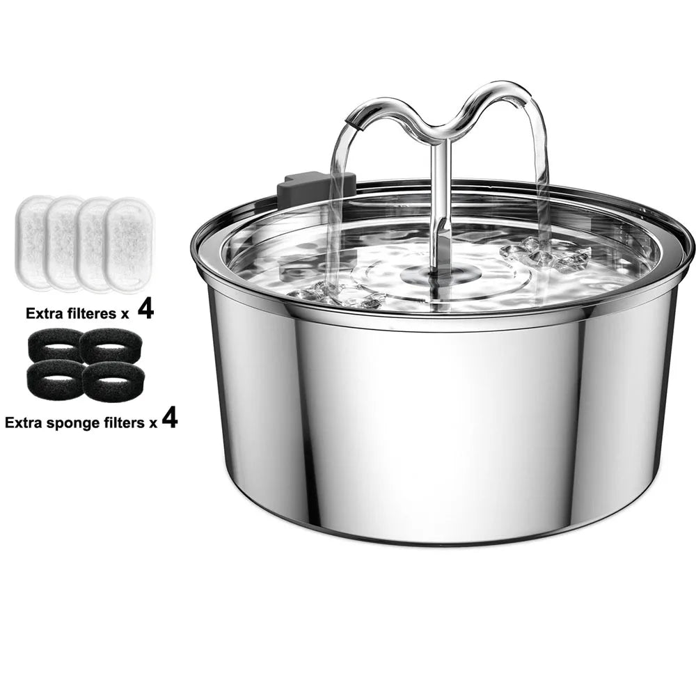 Fontaine à eau pour chat 3,2 L, fontaine de circulation avec système de triple filtration, gamelles d'eau multiples pour chats et chiens
