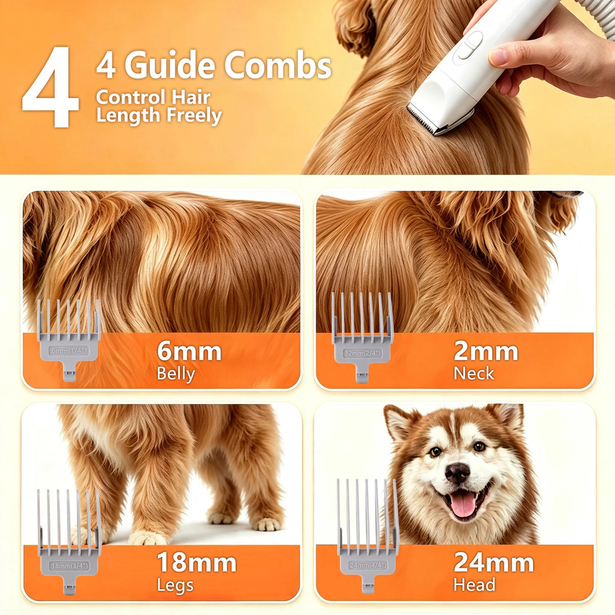5-in-1 Pet Grooming Vacuum Kit | UK Plug Available | 2L | 3 Speeds | CE Certified