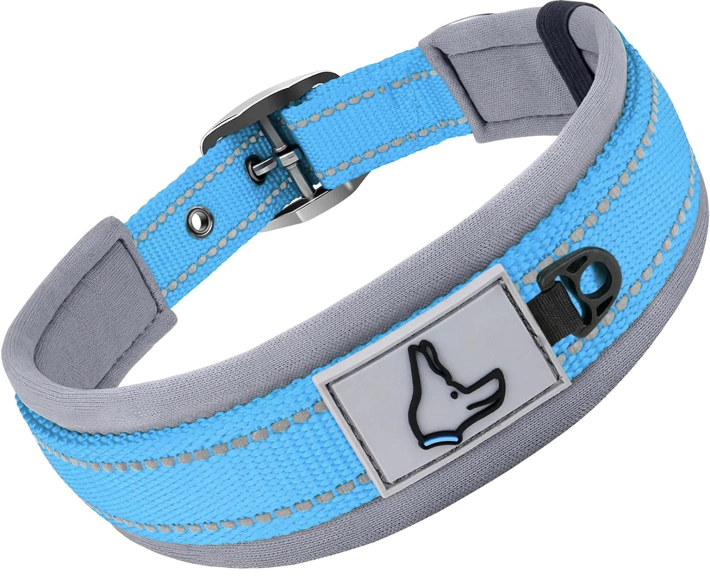 Padded Reflective Dog Collar | Adjustable Heavy-Duty Nylon & Neoprene